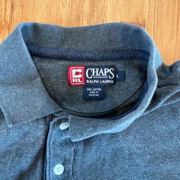 Chaps Ralph Lauren Polo Shirt Mens L Blue Short Sleeve Y2K Preppy Casual - Picture 4 of 5